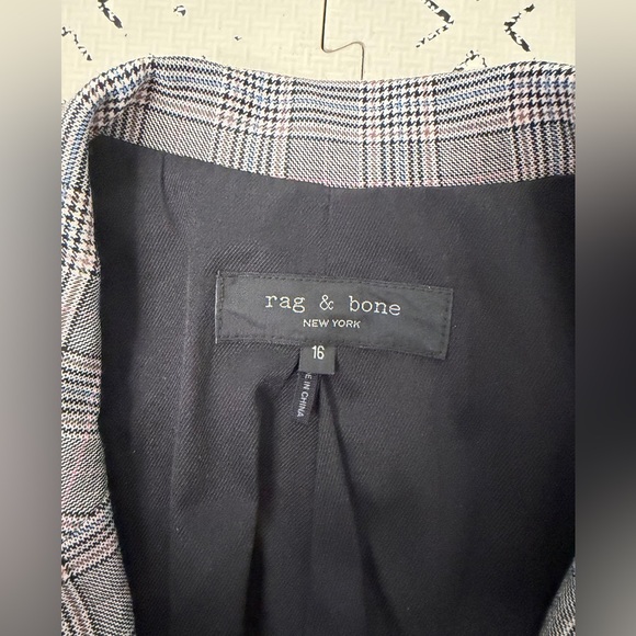 Rag & Bone‎ blazer with a glen plaid pattern 16 wool blend - Picture 4 of 5